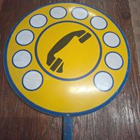 Insegna a bandiera telefono bifacciale