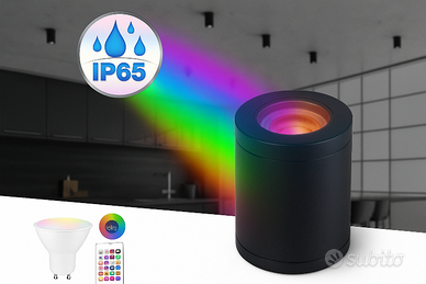 Faretto Cromoterapia a soffitto IP65 Led 8w doccia