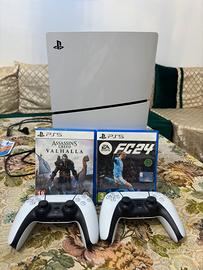 PS5 SLIM 1TB + 2 GIOCHI + 2 CONTROLLER