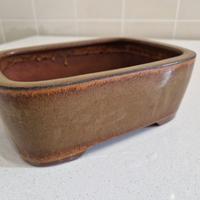 Vaso Giapponese bonsai smaltato marrone 25cm