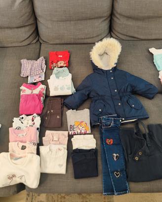 Lotto autunno/inverno bambina 12/18 mesi 86 cm
