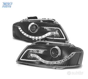 FARI AUDI A3 8P LUCE DIURNA A LED FONDO NERO