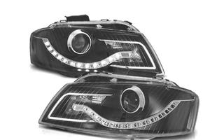 FARI AUDI A3 8P LUCE DIURNA A LED FONDO NERO