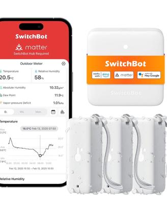 SwitchBot Termometro Igrometro (3 Pezzi) + Hub