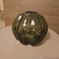vaso di vetro verde
