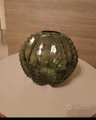 vaso di vetro verde