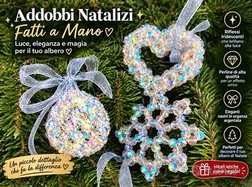 4 set ✨ Addobbi natalizi  con perline di cristallo