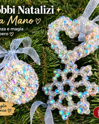 4 set ✨ Addobbi natalizi  con perline di cristallo
