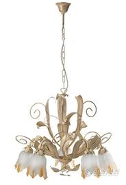 Lampadario Elena 5 luci e 2 lumi da comodino