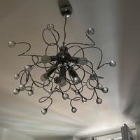 Coppia lampadari moderni con cristalli decorativi