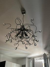 Coppia lampadari moderni con cristalli decorativi
