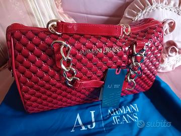 Borsa armani shop grigia lucida