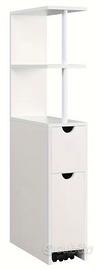 Mobiletto bagno con cassetti bianco con ruote