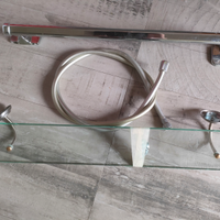 Kit bagno porta asciugamani e mensolina in cristal