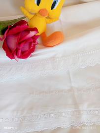 lenzuolino bebè vintage carrozzina pizzo San Gallo