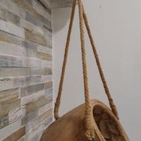 VASO IN LEGNO SOSPESO CON CORDA