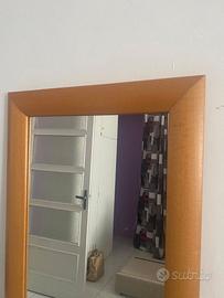 specchio legno beige