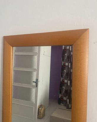 specchio legno beige
