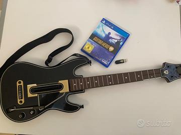 Chitarra Guitar Hero + gioco Ps4