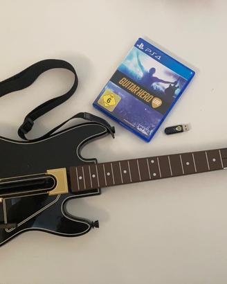 Chitarra Guitar Hero + gioco Ps4