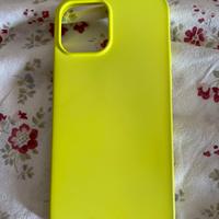 Cover iPhone 12 Pro Max, giallo fluo in silicone