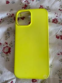 Cover iPhone 12 Pro Max, giallo fluo in silicone