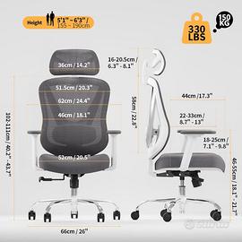 Sedia da ufficio/gaming ergonomica.