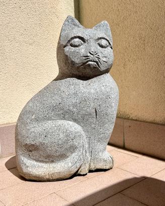 Scultura gatto in granito