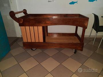 carrello legno massello porta pietanze o arredo