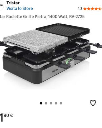 Raclette elettrica con piastra NUOVA 8 persone