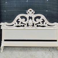 letto matrimoniale  shabby bianco misura standard.