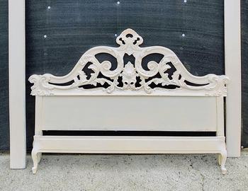 letto matrimoniale  shabby bianco misura standard.