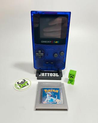 Game Boy Color Clear Blue + Pokémon Argento