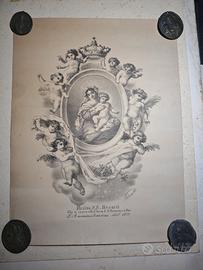 1889 Litografia Madonna Rosario Bari San Domenico 