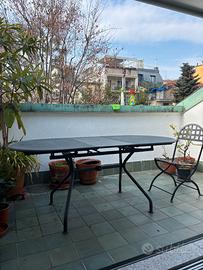 Tavolo allungabile EMU + 4 sedie ferro battuto