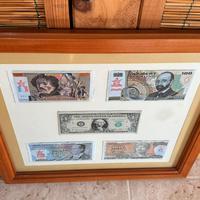 Quadro banconote ricamate