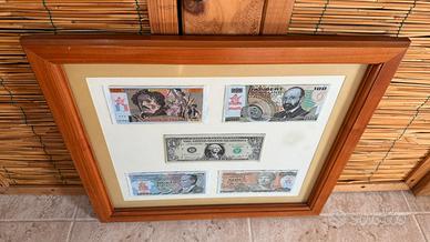 Quadro banconote ricamate