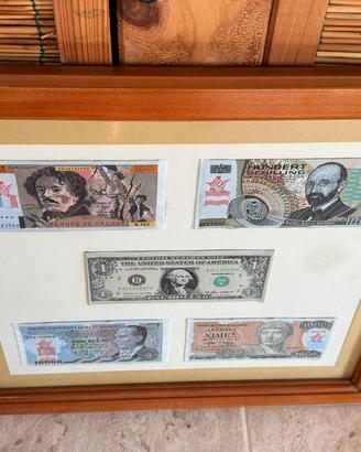 Quadro banconote ricamate