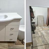 mobile bagno bianco con specchio 106cm