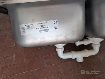 lavello acciaio a 2 vasche + gocciolatoio