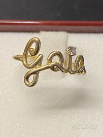 Anello filo oro 18K - Gaia - con diamantino