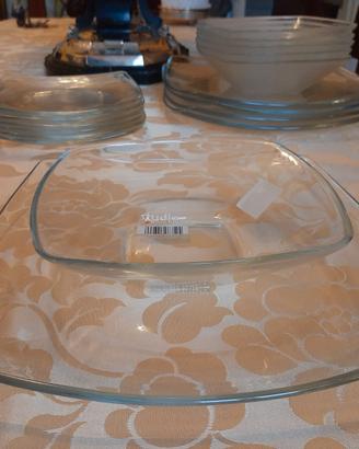 18 PIATTI VETRO TRASPARENTE BORMIOLI DECOUPAGE