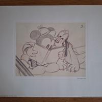 Litografia Mickey y Pluto Story