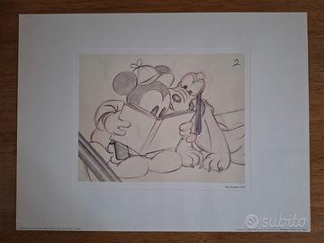 Litografia Mickey y Pluto Story