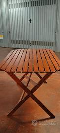 Tavolo da terrazzo, pieghevole, legno, 4 persone