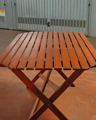 Tavolo da terrazzo, pieghevole, legno, 4 persone