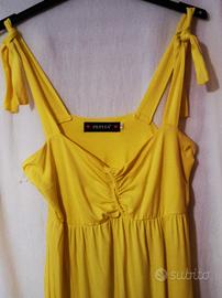 vestito prendisole giallo limone designer pepita