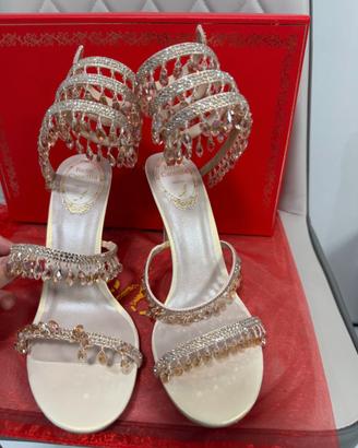 Sandali con strass fatti a mano di René Caovil-38