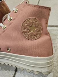 scarpe converse rosa particolari para alta come nu