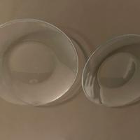 2 PIATTI IN VETRO TRASPARENTE 25 CM PER DECOUPAGE